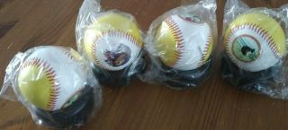 The Beatles Yellow Submarine Set 4 Baseballs With Stands,