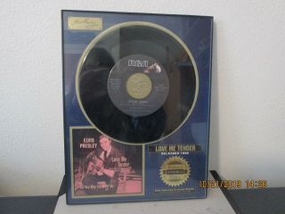 Elvis Presley Love Me Tender 1956 Riaa Certified Platinum Record
