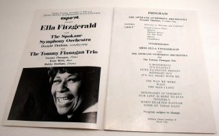 1974 Ella Fitzgerald Vintage Concert Program Expo 74 Worlds Fair Spokane,  Wash