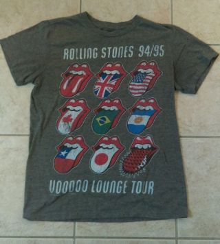 Rolling Stones Voodoo Lounge 94/95 Tour T - Shirt Size Small Gray Bravado