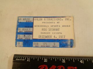 Vintage Rod Stewart Concert Ticket Stub December 4,  1977 Denver (e1)