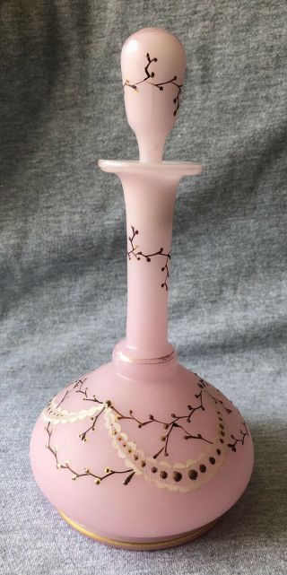 Antique French Pink Opaline Vanity Perfume Bottle
