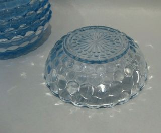 Anchor Hocking Glass Bubble Blue Cereal Bowls - Set Of 2 - 1940 