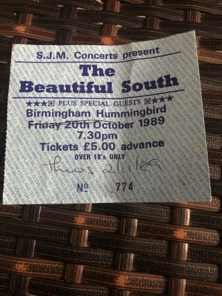 The South Concert Ticket Birmingham Hummingbird 21st Nov 1989