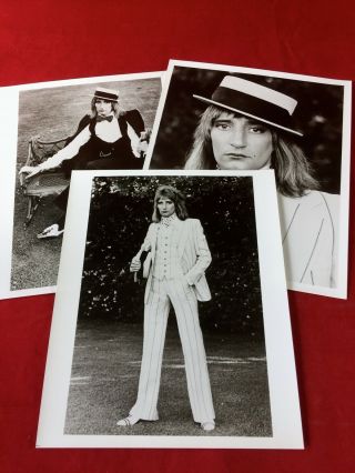 Rod Stewart : Early Pr Photos 3 - 8”x 10” Glossies Straw Hat