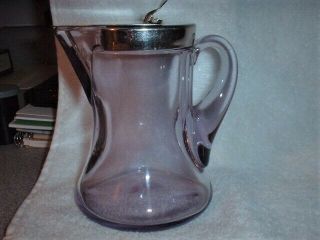 Antique Heisey Syrup Pitcher Sun Purple With A Wide Bottom