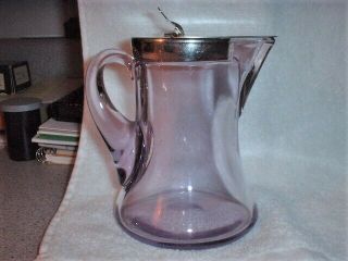 Antique Heisey Syrup Pitcher Sun Purple with a Wide Bottom 3