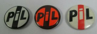 Public Image Ltd Pil 3 X Vintage Early 1980s 25mm Badges Buttons Pins Punk