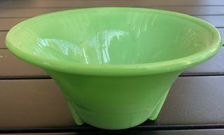 Vintage Akro Agate Green Swirl Slag Glass Bowl Planter