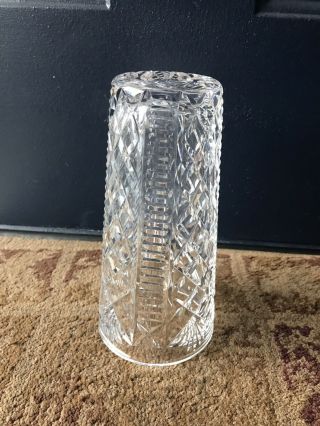 Waterford Crystal Clare Pattern Cut Glass Flower Vase Signed 8 1/4 