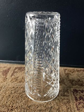 Waterford Crystal Clare Pattern Cut Glass Flower Vase Signed 8 1/4 