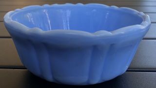 Vintage Akro Agate Light Blue Swirl Slag Glass Planter Dish