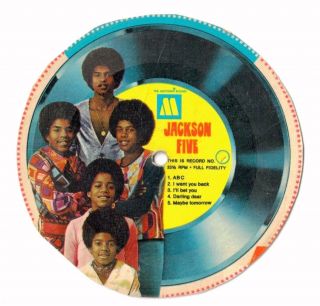 Vintage Jackson Five Cereal Box Cutout 33 1/3 Records One With Photo