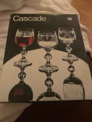Cascade Crystal Etched Wine Glasses Set Of 6 Bohemia Nib
