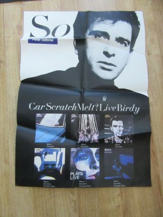 Rare Genesis Peter Gabriel So 1986 Vintage Orig Music Record Store Promo Poster
