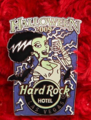 Hard Rock Cafe Pin Las Vegas Hotel Halloween Frankenstein Bride Girl Bat Logo