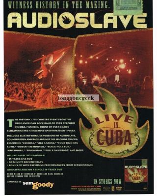 2005 Audioslave Live In Cuba Vtg Dvd Promo Print Ad