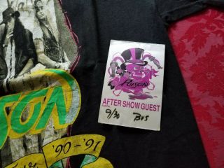 Poison 1990 - 91 Tour Shirt SZ XL Plus Satin Backstage Pass 2