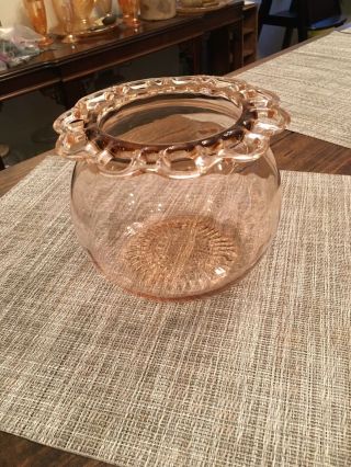 Anchor Hocking Depression Glass Old Colony Open Lace Pink Cookie Jar