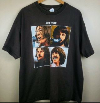Aaa Let It Be Beatles Brown Unisex Tee Shirt Size Extra Extra Large 2xl