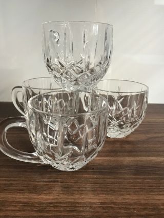 Vintage Shannon Crystal Punch Cups Set Of 4 Designs Of Ireland Made Slovakia