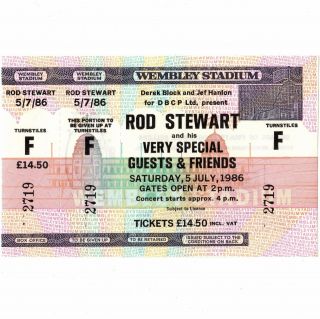 Rod Stewart & Elo & Feargal Sharkey Concert Ticket Stub London 7/5/86 The Faces