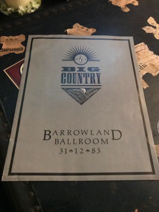 Rare Big Country Barrowland Ballroom Years Eve 1983 Programme / Poster