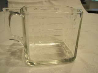 Square clear glass measuring cup - 1 Cup size 2