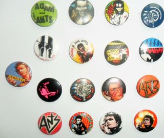 Adam And The Ants Badges X 17 Vintage Adam And The Ants Badges,  Rare