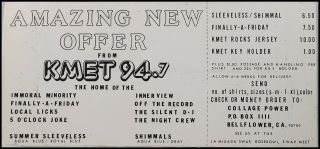 Quiet Riot 80 ' s KMET LA Radio Concert Promo Bumper Stickers 94.  7 2