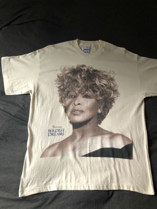 Vintage Tina Turner Wildest Dreams 1996 World Tour Cream T’shirt Wembley Size Xl