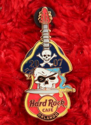 Hard Rock Cafe Pin Orlando Live Pirate Skull Cross Bandana Cross Bones Logo