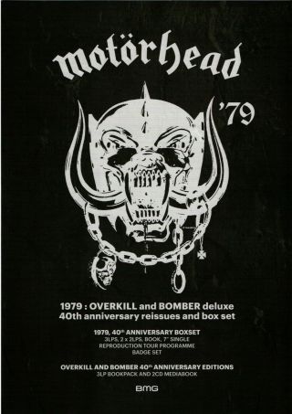 Promotional A4 Booklet Motorhead 79 40th Anniversary Overkill Bomber Reissue Box