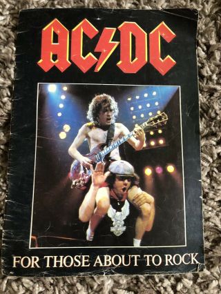 Ac/dc For Those About To Rock 1982 World Tour Program