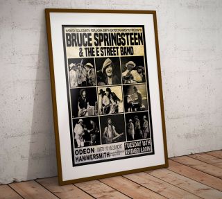 Springsteen 1975 First Ever London Concert Poster Print Two Sizes Exclusive