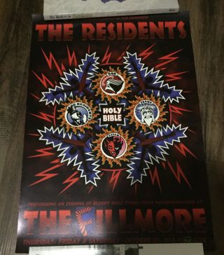 The Residents At The Fillmore Presented By Bill Graham Show Poster 13”x19”