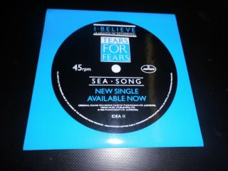Tears For Fears Promo Record Store Sticker " Sea Song "
