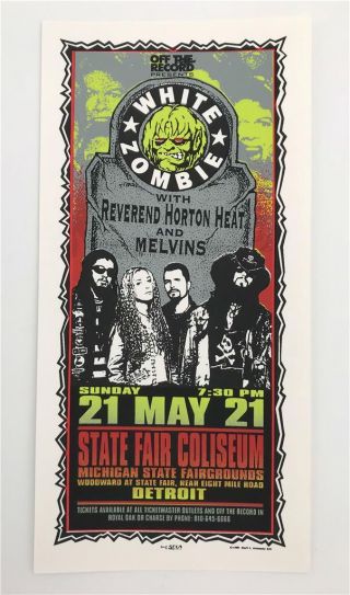 White Zombie Reverand Horton Melvins Rock Concert Handbill Poster Mark Arminski
