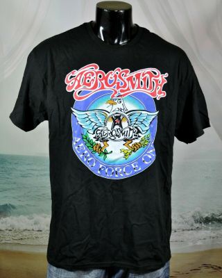 Aerosmith Aero Force One Official Band Shirt Xl Black Smoking Eagle Rag Doll