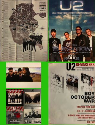 6 U2 Posters Joshua Tree Dublin Map All That Atomic Bomb Best Remasters