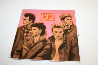 Rare Vintage 1980`s Early U2 Bono Glass Album Art Wall Hanging Carnival Prize
