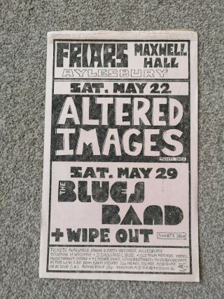Altered Images/the Blues Band/wipe Out - 1982 Friars Aylesbury Flyer