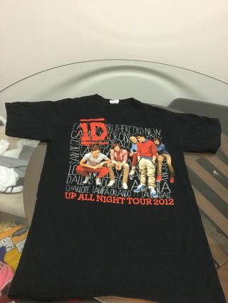 One Direction Up All Night Concert Tour 2012 T - Shirt Black Small