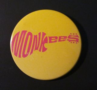 The Monkees Usa Pinback Button Badge Pin - Got For Joining Fanclub Yellow 1967