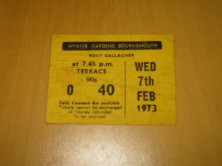 Rory Gallagher - 1973 Bournemouth Gig Ticket Stub (a)