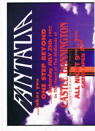 Fantazia One Step Beyond Rave Flyer 25/7/92 A3 Poster Castle Donnington