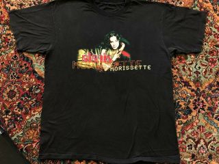 90s Vintage 1995 Alanis Morissette Black Cant Not Tour Rock Concert T - Shirt Htf