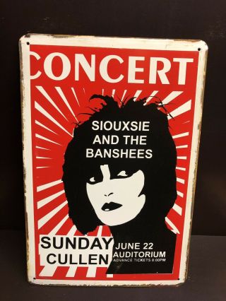Siouxsie And The Banshees Concert Poster Small Garage Decor Metal Sign 20x30 Cm