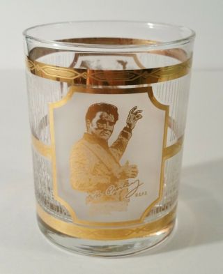 Vintage Culver Elvis Presley Gold Accent Graceland Drinking Glass