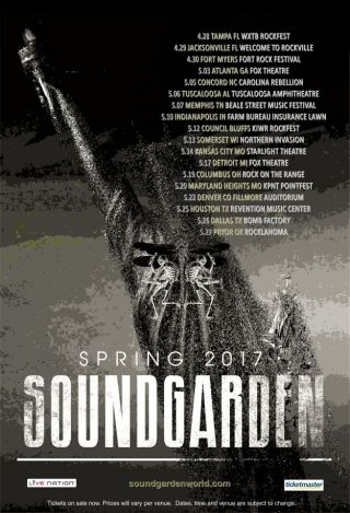Soundgarden 2017 Box Office Concert Poster Usa Spring Tour Chris Cornell